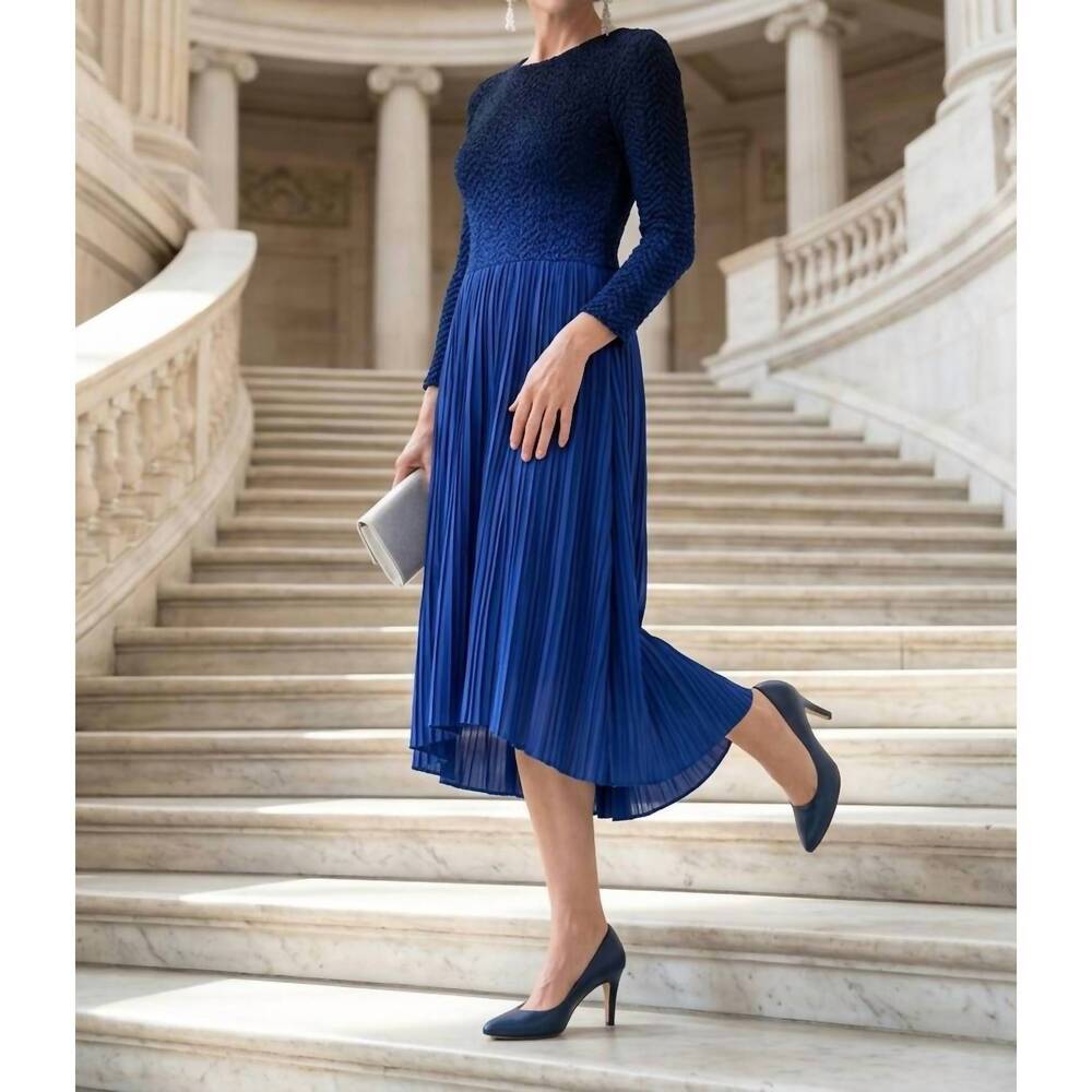 NEW VANITE COUTURE what day is it midi dress in ombre cobalt blue